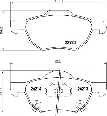 HELLA PAGID 8db355010831 -  Комплект тормозных колодок, дисковый тормоз